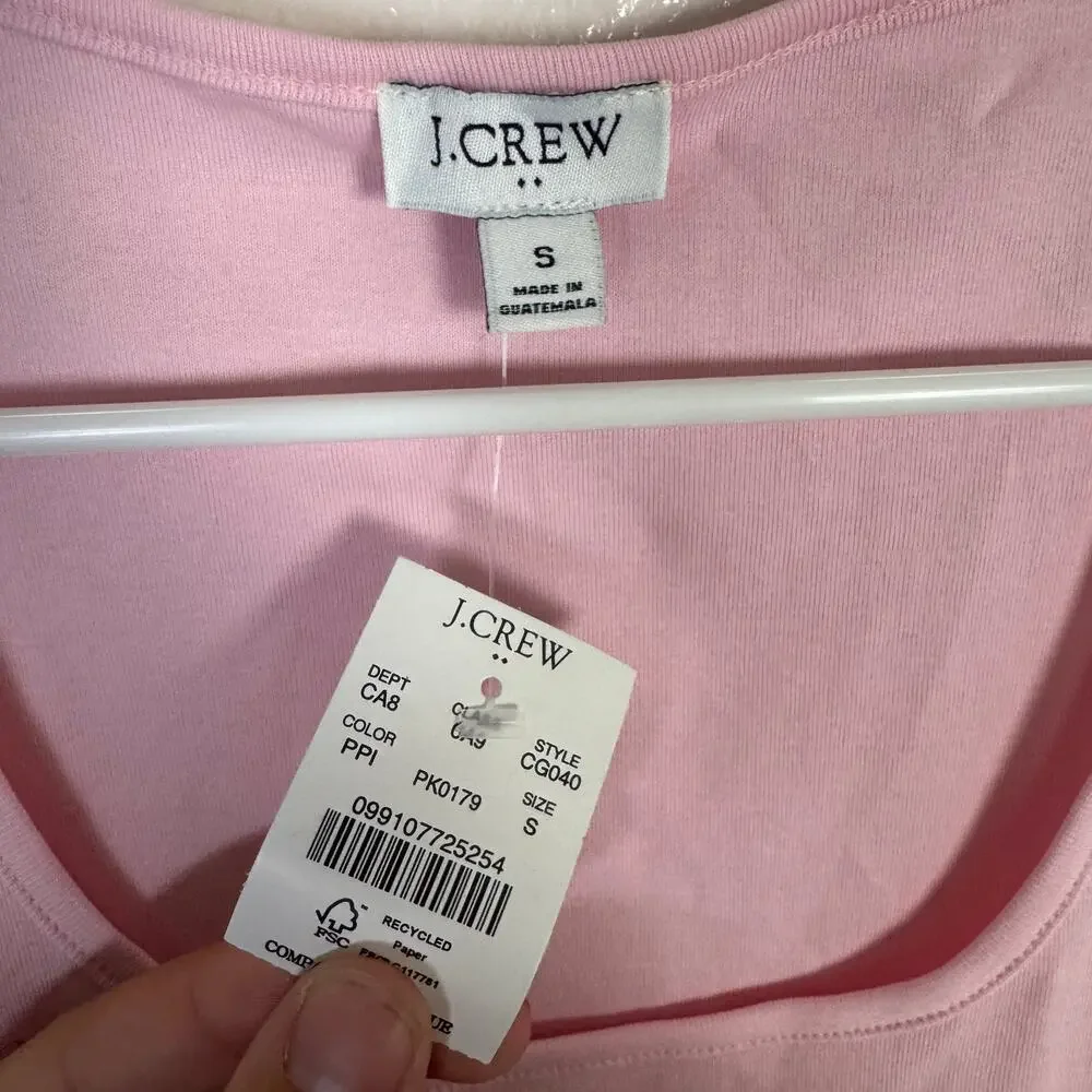J.Crew Ribbed Scoop Neck Tank Top WMNS S Light Pink Pullover Stretch Sleeveless